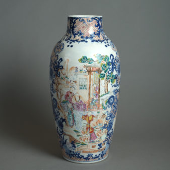 Late 18th century mandarin porcelain vase