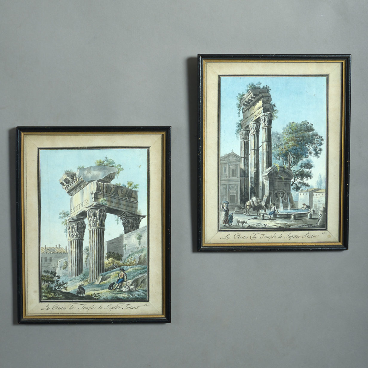 Two 18th Century Hand Coloured Engravings Depicting Roman Ruins