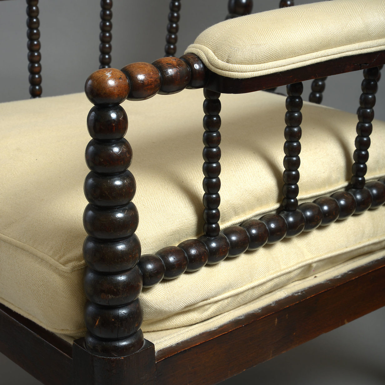 19th century george iv period ebonised bobbin turned armchair