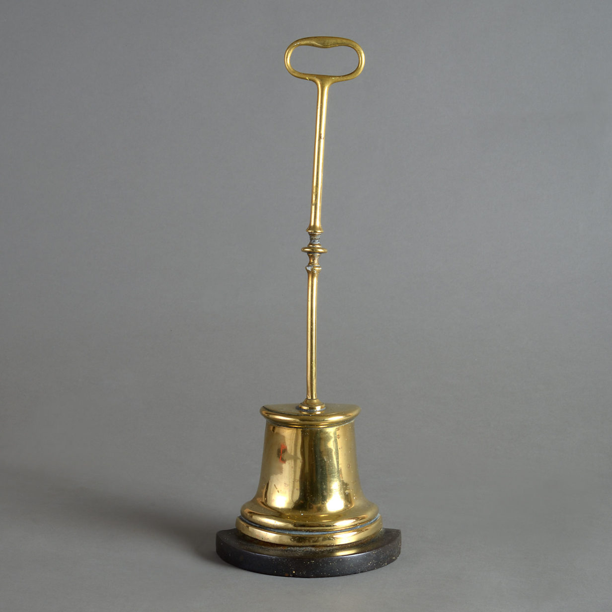19th century brass bell shaped doorstop
