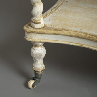 Mid-19th century white painted and gilded three tier etagere table