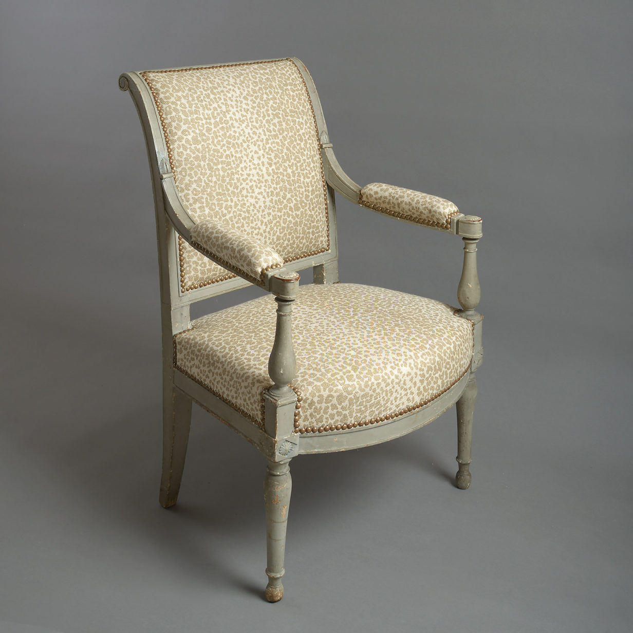 Late 18th century directoire period painted fauteuil armchair