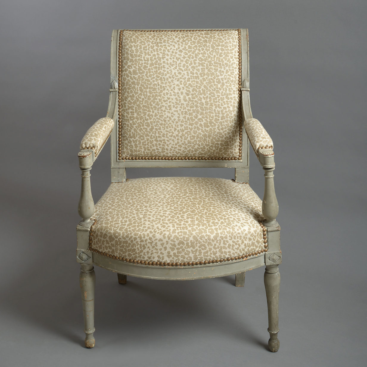 Late 18th century directoire period painted fauteuil armchair