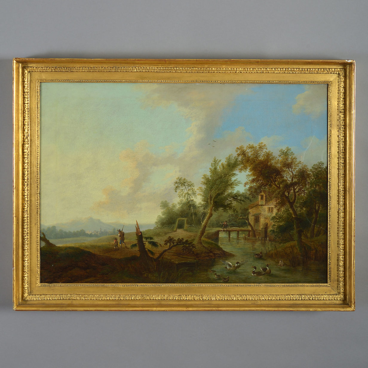 18th century pair of rhineland capriccio landscapes by franz schutz (1751 – 1781)