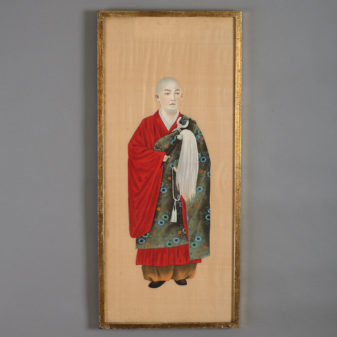 Six 19th century meiji period gouache portraits on silk