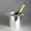 20th century silver plated top hat champagne ice bucket