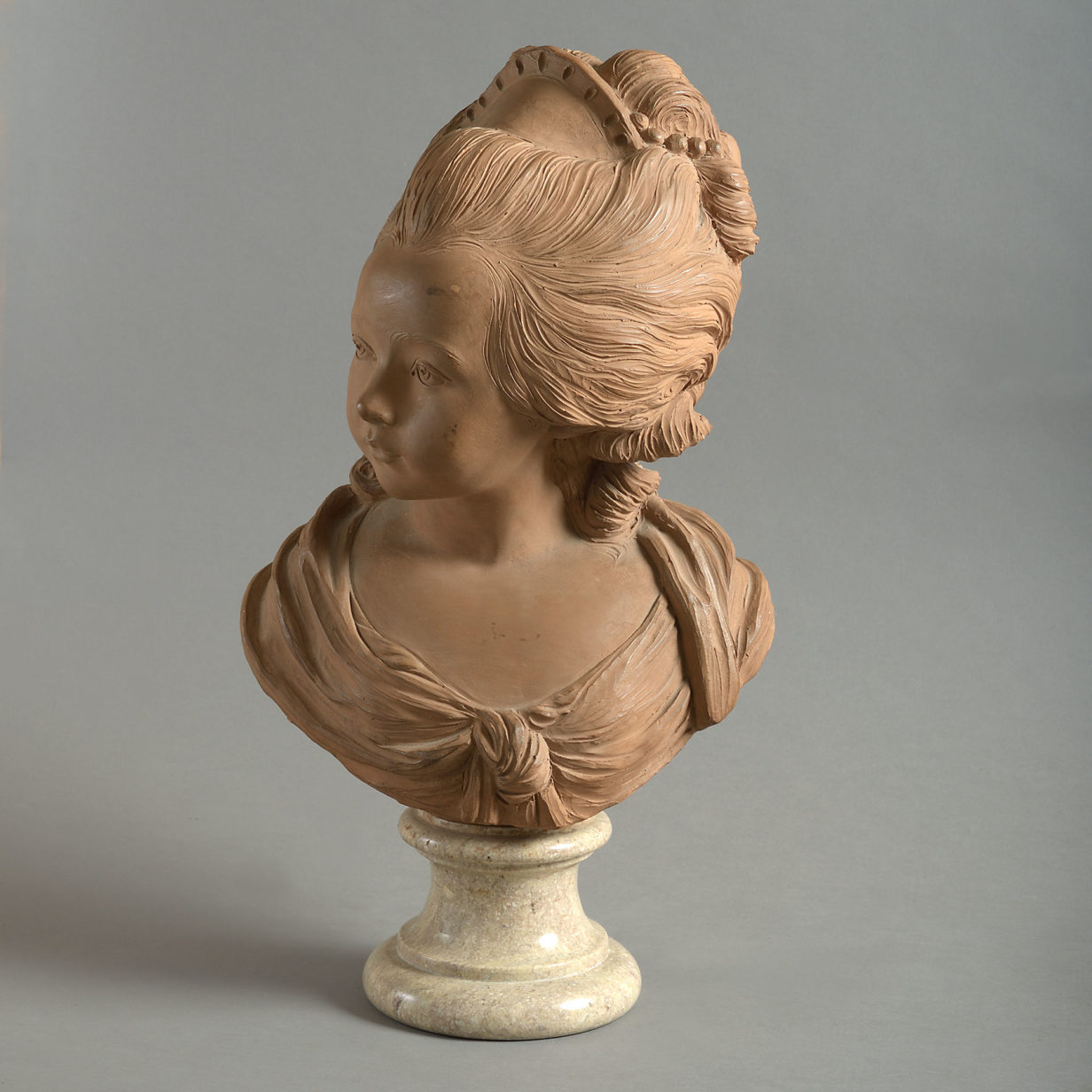 19th century terracotta bust - after houdon