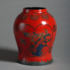 Early 20th century red lacquer vase