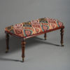 19th century victorian period upholstered walnut long stool