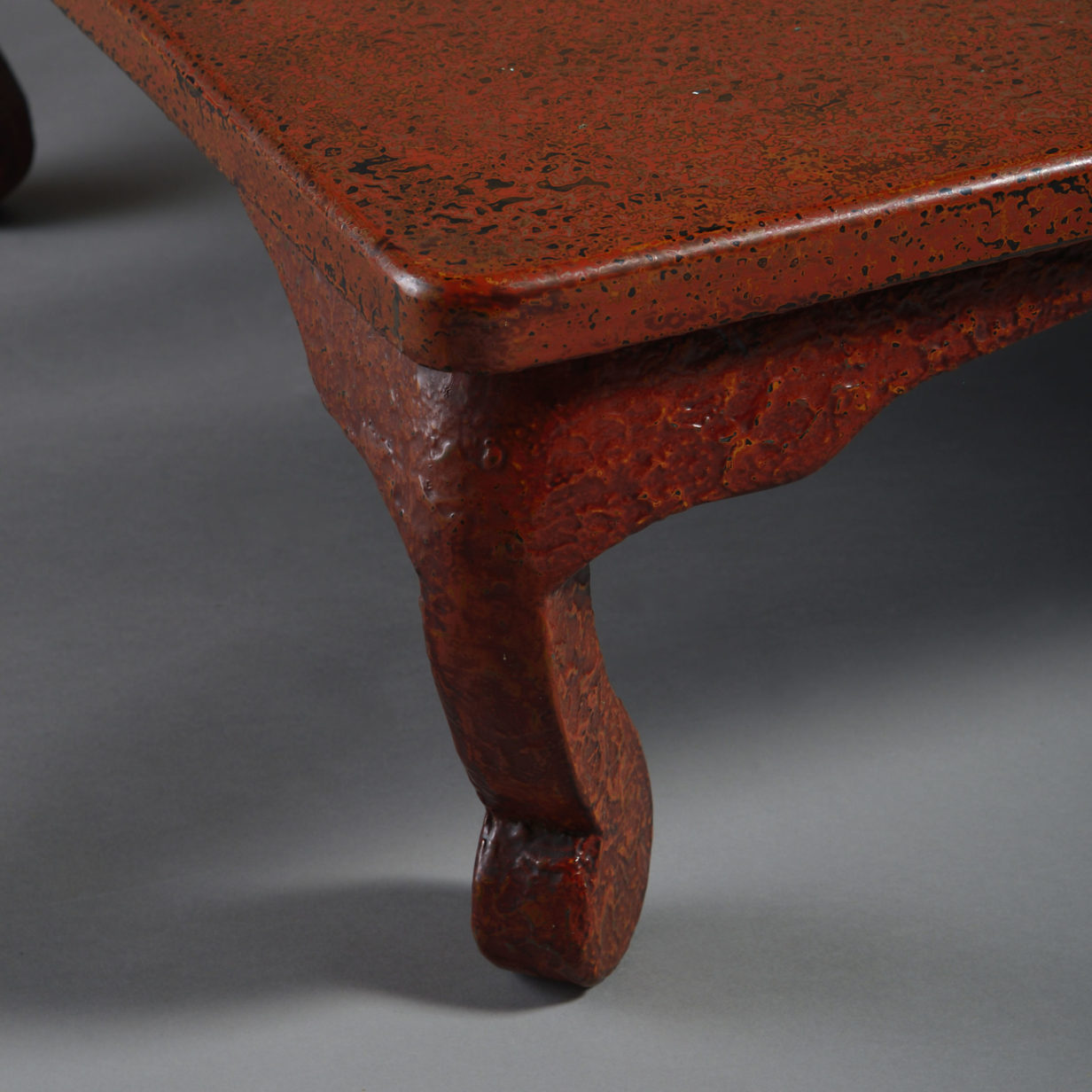 20th century wakasa-nuri red lacquer low coffee table