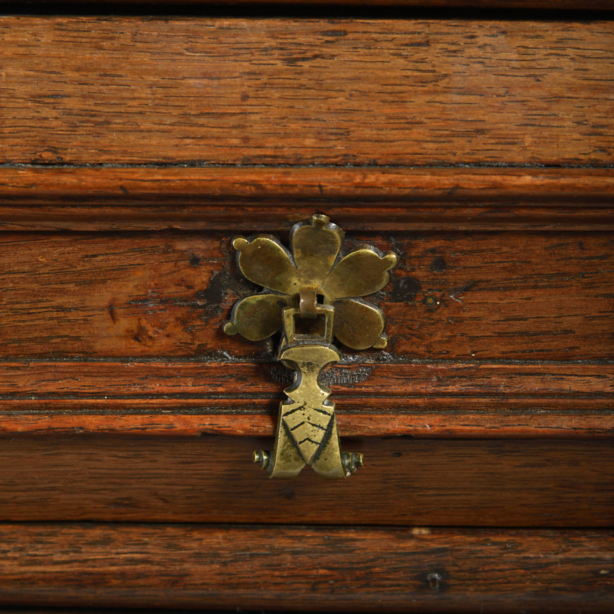 Late 17th century charles ii oak geometric chest of drawers