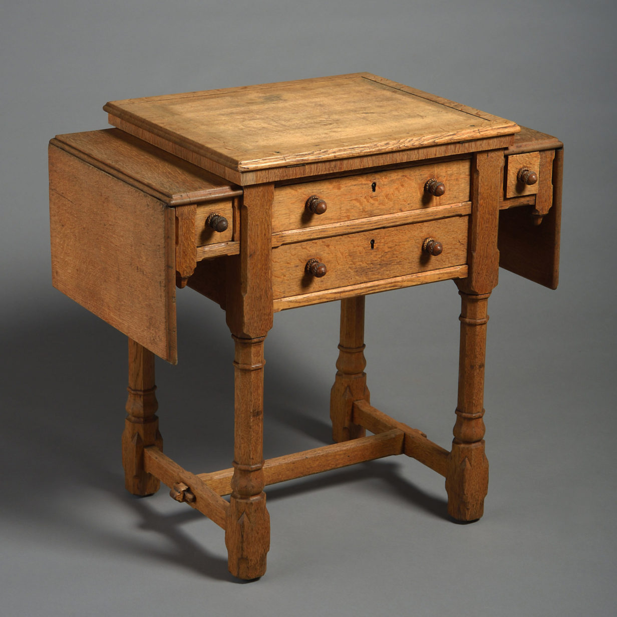 19th Century Early Victorian Gillows Metamorphic Oak Work Table