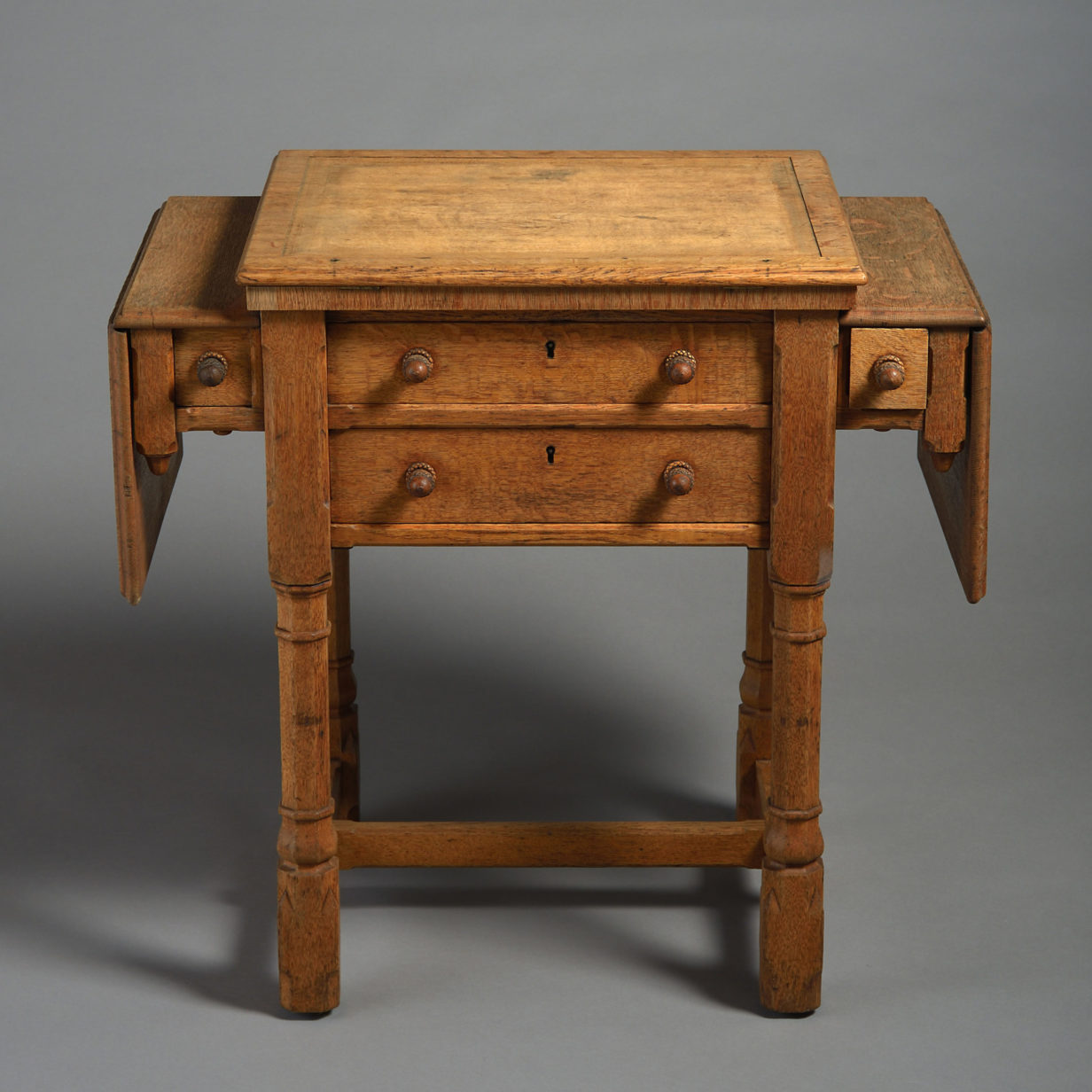 19th century early victorian gillows metamorphic oak work table