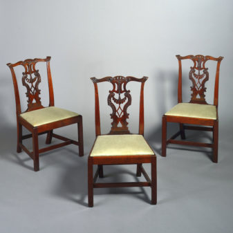 A set of six irish chippendale george iii period side or dining chairs