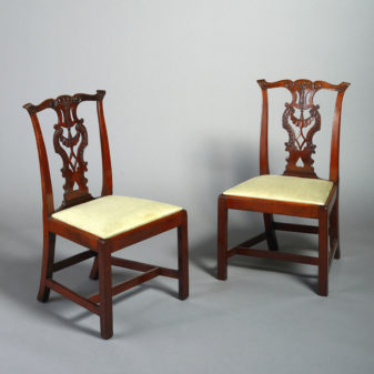 A set of six irish chippendale george iii period side or dining chairs