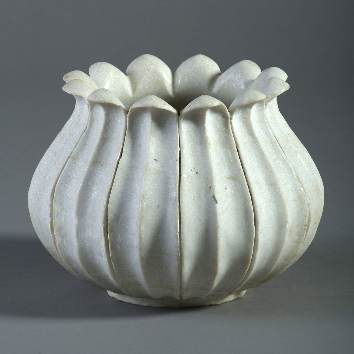 An early 20th century carved marble planter