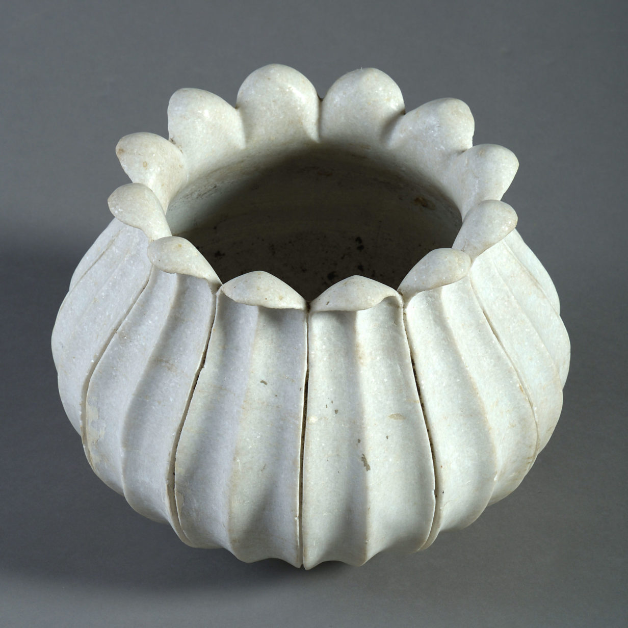 An early 20th century carved marble planter