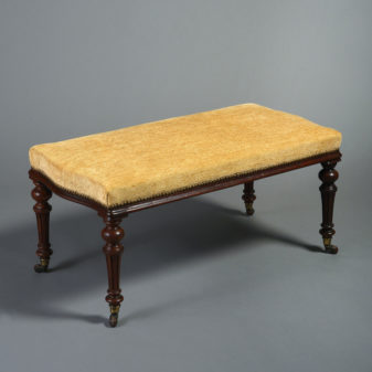 Mid-19th century pair of upholstered long stools
