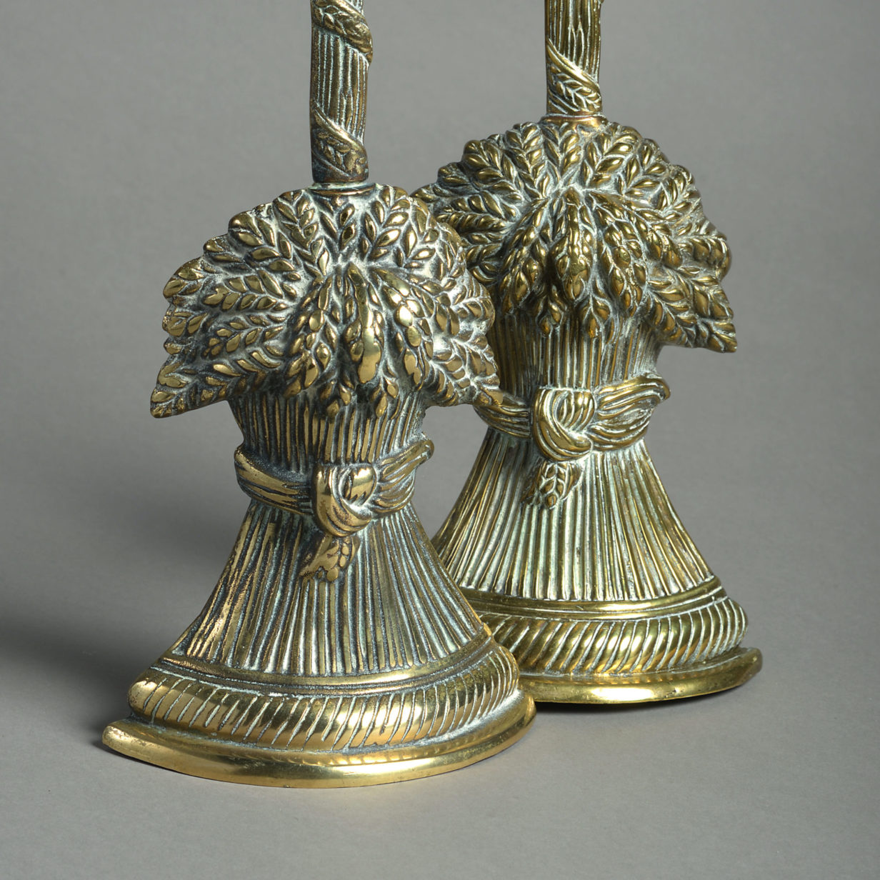 A 19th century pair of brass doorstops