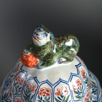 Late 19th century pair of faience pottery vases