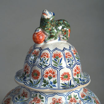 Late 19th century pair of faience pottery vases