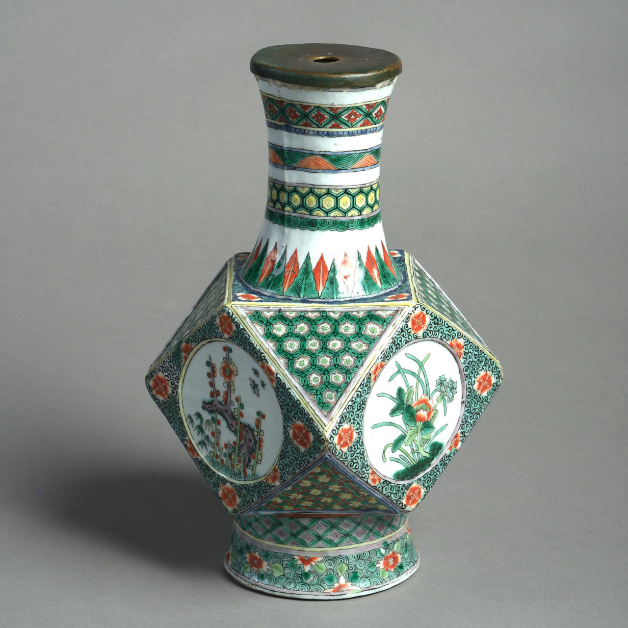 A 19th century famille verte vase