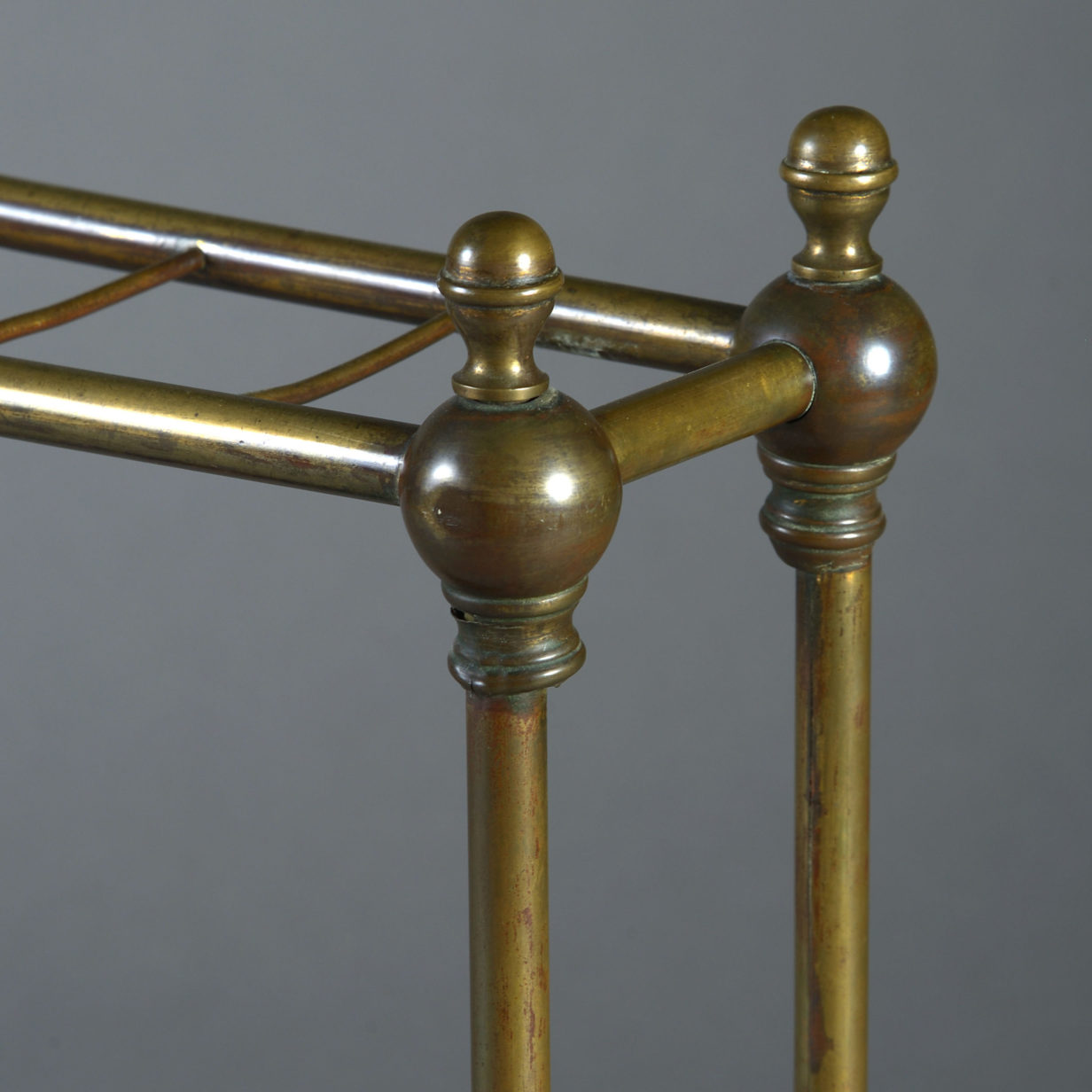 A late 19th century victorian brass stick stand