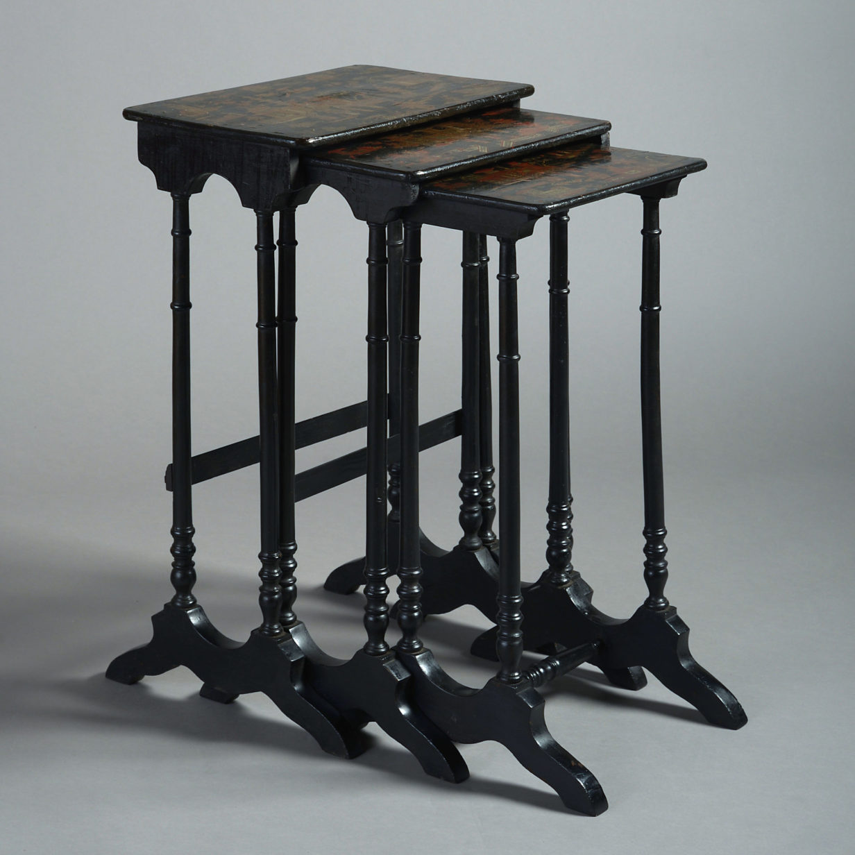 An early 19th century regency period nest of tables