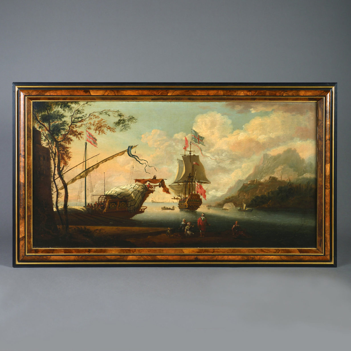 Attributed to adriaen van diest: a port scene - oil on canvas