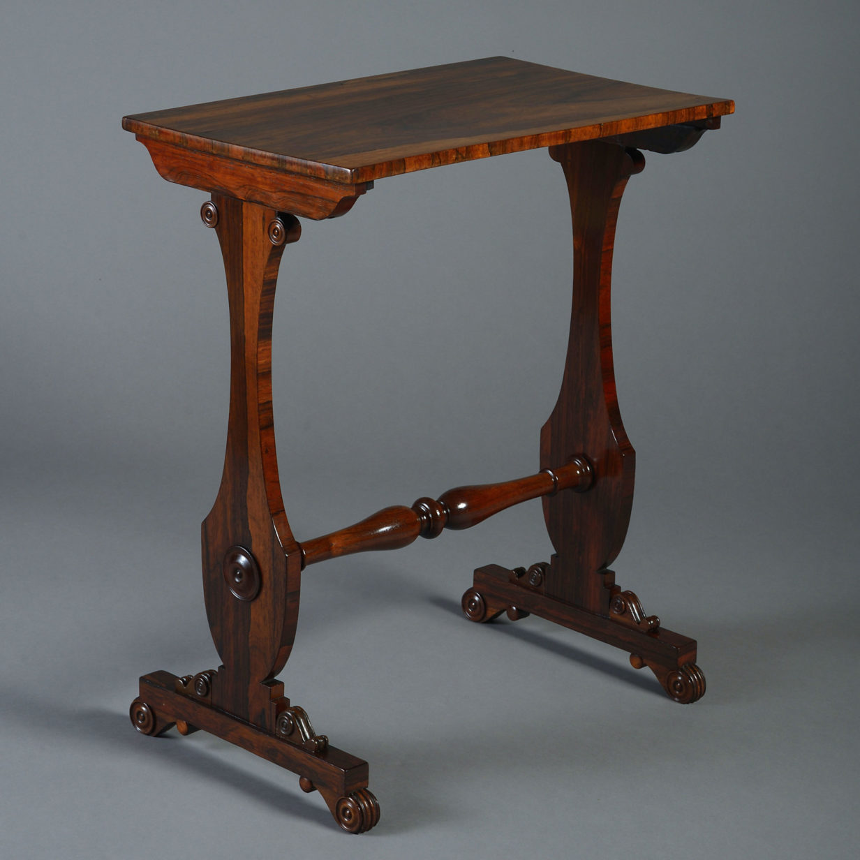 An early 19th century regency period rosewood occasional table