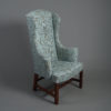 George iii style high wingback blue armchair