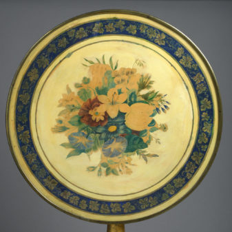 Early 19th century george-iv giltwood & painted tilt-top floral table