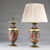 Pair of paris porcelain vases as lamps