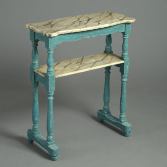 Pair of louis-philippe painted etagere tables or end tables