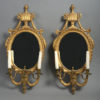 Pair of 19th century swedish giltwood and bronze girandoles