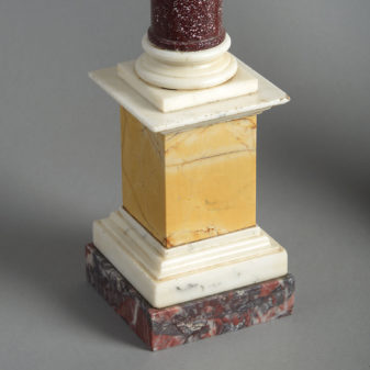 Pair of 19th century swedish porphyry classical table columns