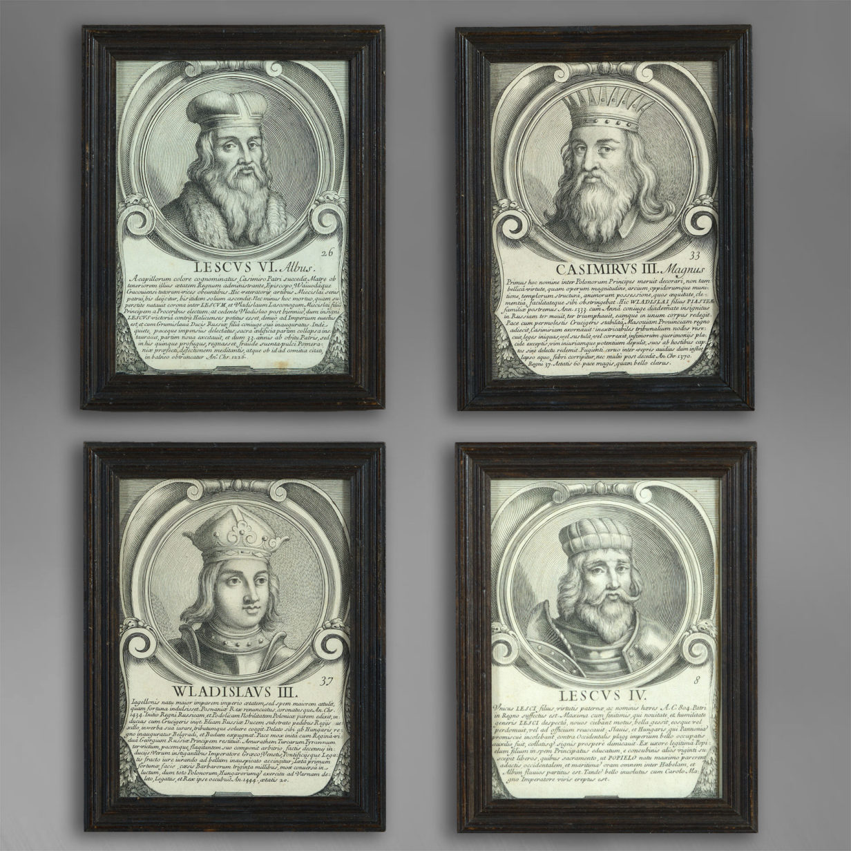 Four 17th Century Engravings Depicting Polish Kings
