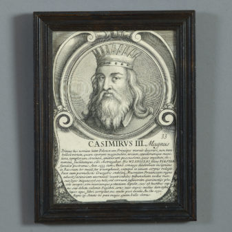 Four 17th century engravings depicting polish kings