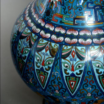 A 19th century pair of cloisonné vases