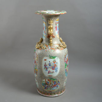 A large 19th century famille rose soldier vase
