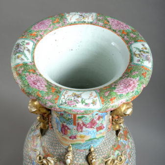 A large 19th century famille rose soldier vase