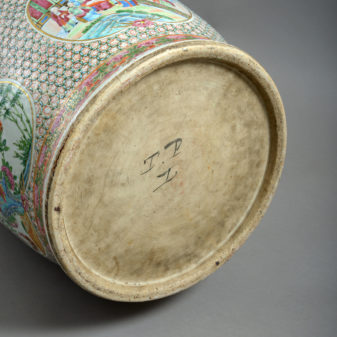 A large 19th century famille rose soldier vase