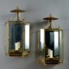 A pair of george iii style brass hall lanterns