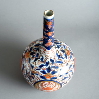 A 19th century imari porcelain bottle vase