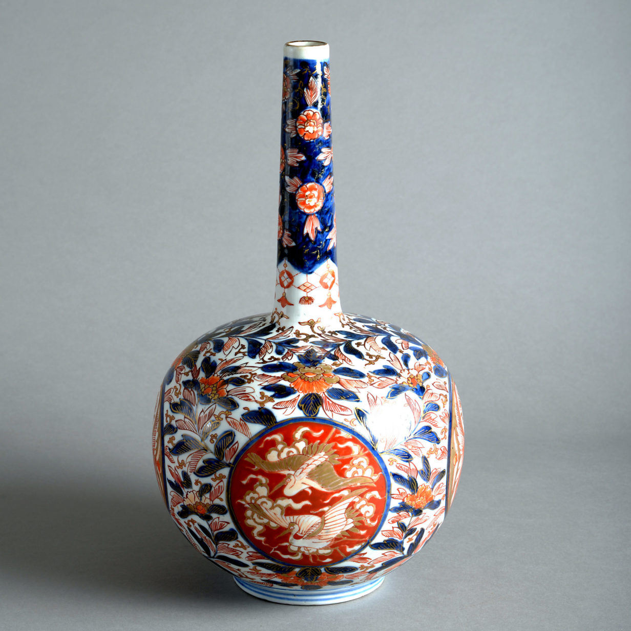 A 19th century imari porcelain bottle vase