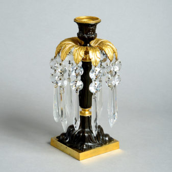 A pair of early 19th century regency ormolu table lustres