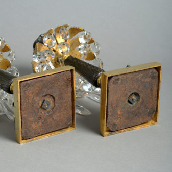 A pair of early 19th century regency ormolu table lustres