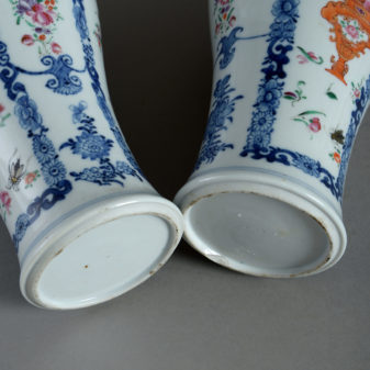 A pair of 18th century qianlong period porcelain vases