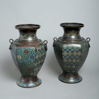 A 19th century pair of cloisonné vases