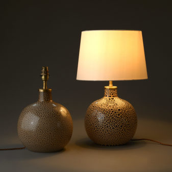 A pair of mid-century glass lamp bases
